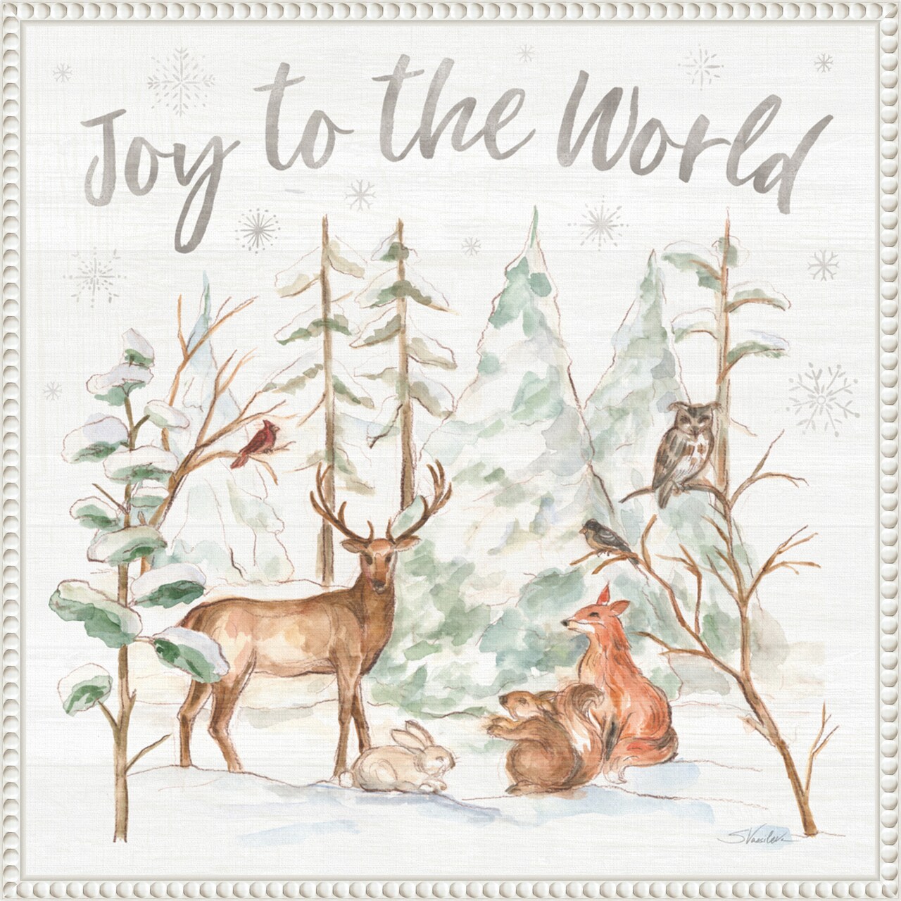 Winter Wonderland IV by Silvia Vassileva 22-in. W x 22-in. H. Canvas Wall Art Print Framed